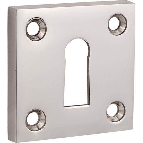 Rosace serrure carrée nickel brillant - Par set (1/2)