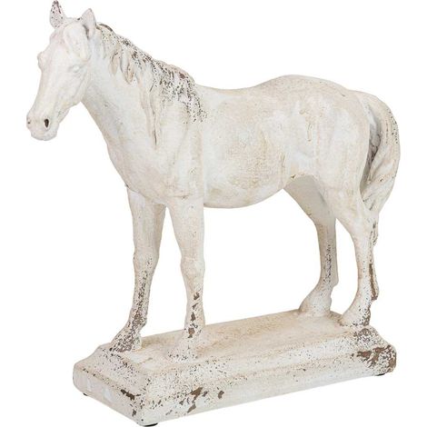 Figura decoración caballo de resina blanco 38x11x32.5h cm