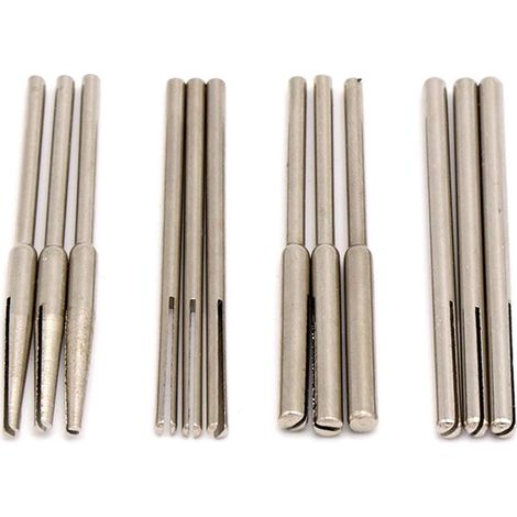 Lot de 10/12 mandrin divisé 2 35/3 mm Tige Pince papier abrasif Mandrin Long support ponçage Disque Papier Mélange 12 Sets - (1/5)