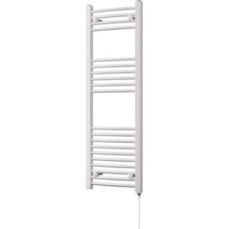 Zennor - White Electric Towel Rail H1200mm x W400mm Curved 400w Standard (1/3)