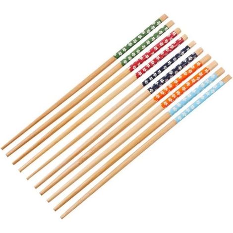 Baguettes - Sakura - Lot de 10 - Bois réutilisable - Surface lisse - Couleur naturelle (1/4)