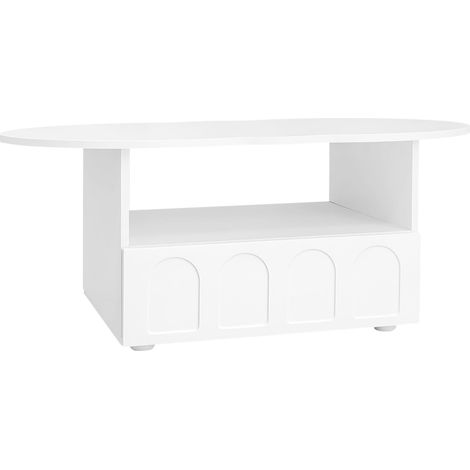 TABLE avec plateau nuage design fonctionnel Particle Board Blanc 100.00 cm x 60.00 cm x 40.50 cm (1/5)