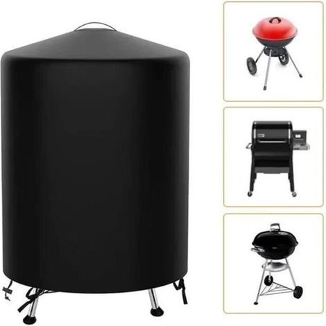 Waterproof round barbecue cover, dust and rain resistant, size 58x77cm.