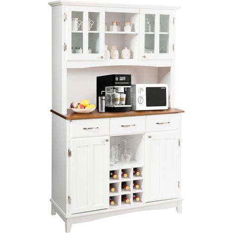 Kitchen Storage Cabinet Freestanding Buffet Cupboard Sideboard Adjustable Shelf (1/5)