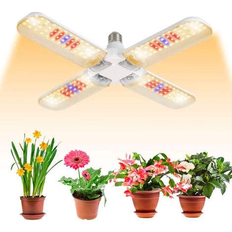 SABIR Lumière végétale LED pour plantes d'intérieur,lumière de croissance végétale Spectre complet Plant cultivez une lampe ampoule pour serre végétale et Plantes Intérieur légumes ,Postuler à E27 (1/5)