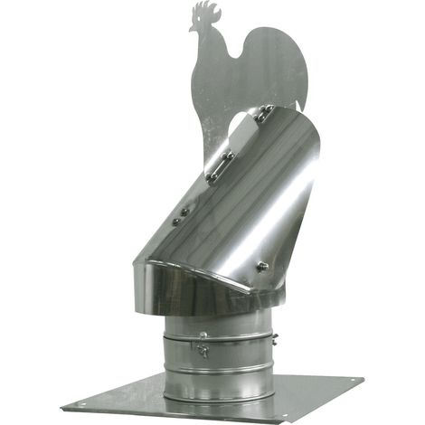 Chapeau de cheminée de 150 mm avec robinet anti-refoulement et plaque de toit supplémentaire. (1/3)