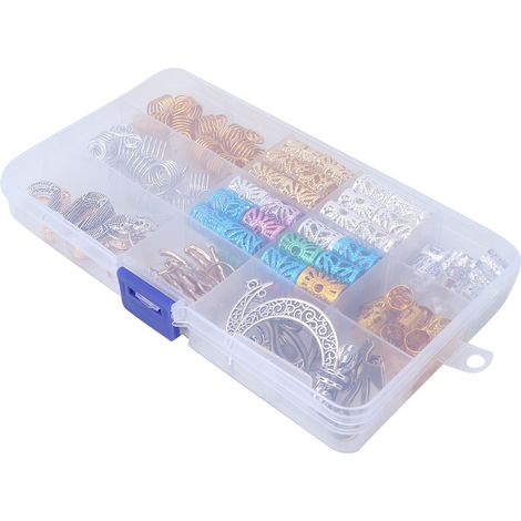 111 pcs anneaux à tresser cheveux, manchettes dorées et argentées fleur soleil ressort serpent palmier, lot accessoires coiffure (1/5)