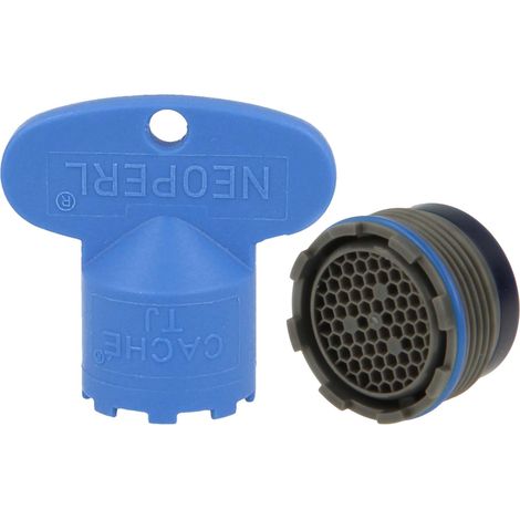 NEOPERL CACHÉ HONEYCOMB TJ/M18.5x1 Strahlregler ( Kl. B 22,8 - 25,2 l/min) mit Schlüssel (1/5)
