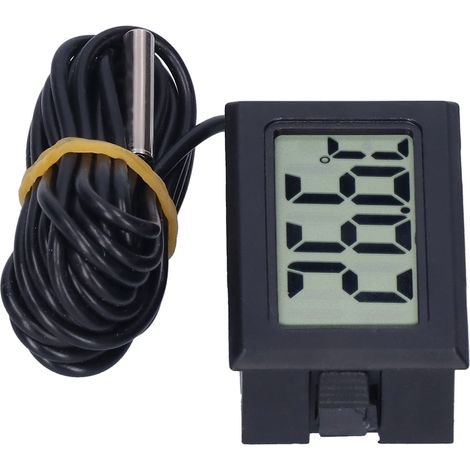 Thermomètre numérique avec sonde filaire pour aliments, liquides et ambiance - Affichage LCD rétroéclairé