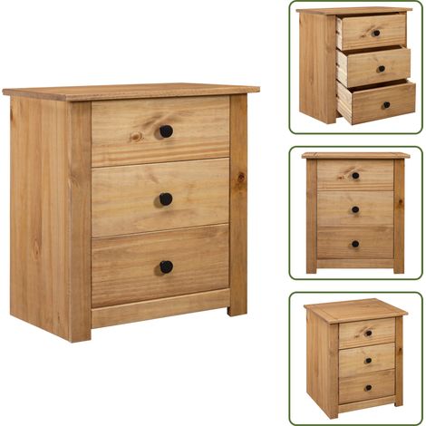 Table de chevet 46x40x57 cm Pin Gamme Panama - Table De Chevet - Meuble De Chambre - Table Nuit - Commode - Tiroir