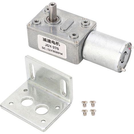 12V 160 U/min Gleichstrom-Getriebemotor mit Einzelwelle, selbsthemmendem Schneckengetriebe, Schneckengetriebeuntersetzungsgetriebe, inklusive Sockel für Etikettendrucker und Öfen.