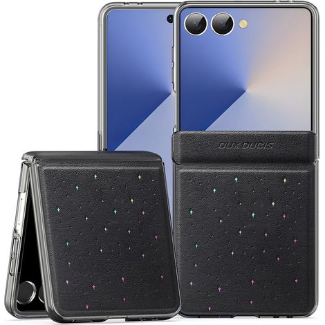 Dux Ducis Stex Series Hülle für Samsung Galaxy Z Flip7 5G - Schwarzes Leder (1/5)