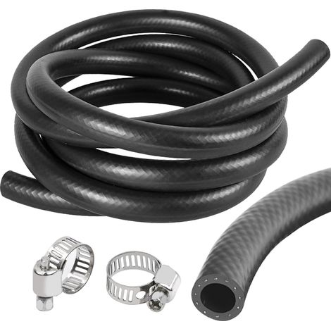 Tuyau de flexible en caoutchouc NBR 8 mm - tuyau carburant 1 mètre - tuyau d'eau de diesel pour Carburant à essence (1 Meter, 8mm ID - 14mm OD) (1/5)