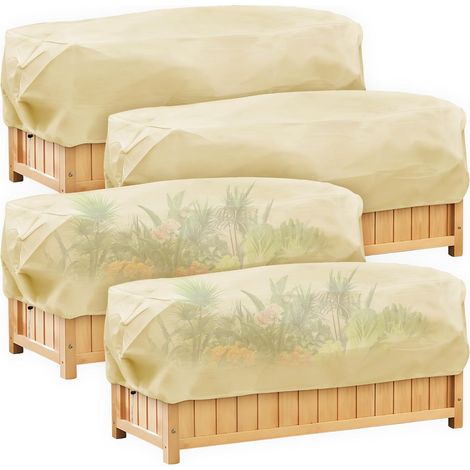 Lot de 4 Housse de Boîte à Fleurs Bio, Housse Hivernage Plante Exterieur, Protection Hivernale avec Cordon de Serrage, Protéger Les Plantes de Balcon Contre Les Gelées Légères (1/5)
