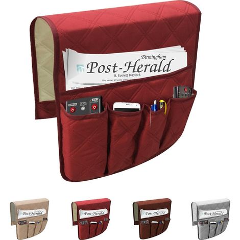 Sac de rangement suspendu pour accoudoir de canapé (marron) (1/3)
