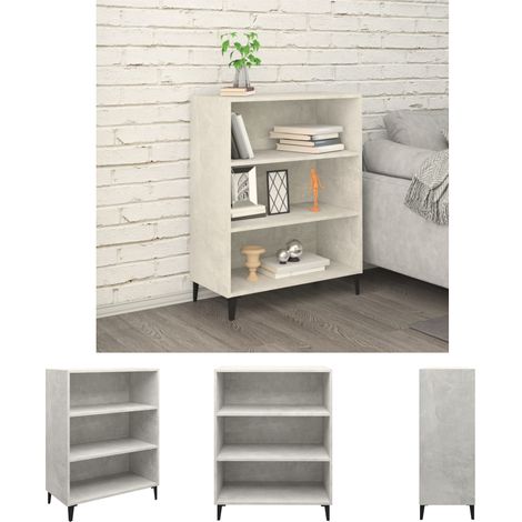 Beistelltisch - vidaXL Sideboard Betongrau 69,5x32,5x90 cm Holzwerkstoff - Wandhalterung (1/5)