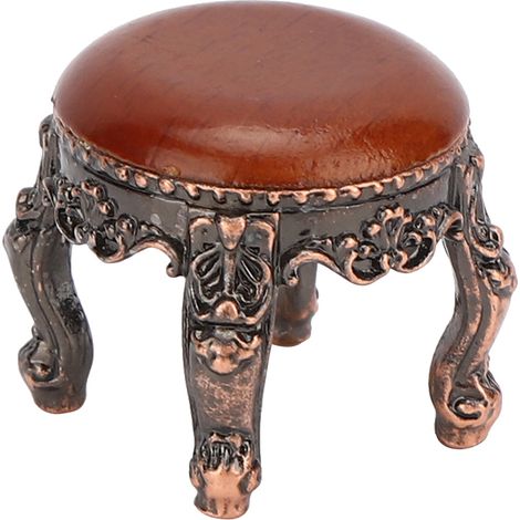 Tabouret rond miniature pour maison de poupée à l'échelle 1:12, accessoire de jouet et modèle réduit de meuble. (1/5)