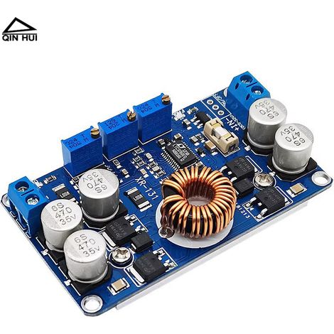 Automatisches DC-DC-Buck-Boost-Leistungsmodul, 12V Konstantspannungs- und Stromregelungs-Netzteilplatine, Fahrzeugmontage mit Aluminium-Kühlkörper. (1/4)