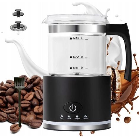 Montalatte elettrico in vetro (600 W) 4 in 1 Cappuccino e Latte Tazza in vetro da 500 ml per cucina e bar (1/5)