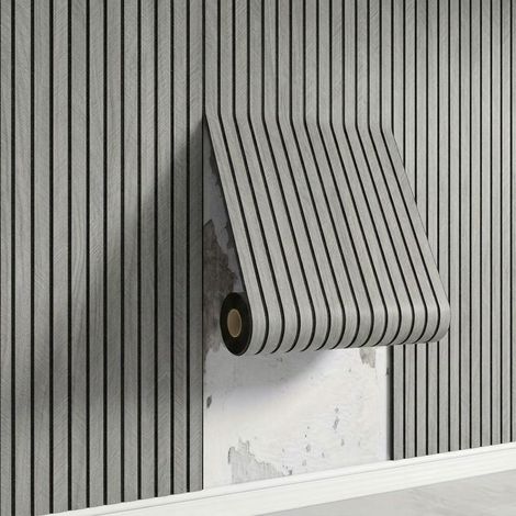 2 rouleau de panneau mural 3D autocollant — feuille PVC 300 x 40 cm — pour les murs et les plafonds — isolation phonique et réduction du bruit (gris) (1/5)