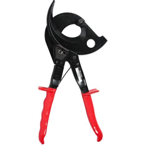 HS-520A Coupe-câble à cliquet auto-ajustable jusqu'à 400 mm² max en aluminium et cuivre，Coupe-boulons isolés pour engrenages, rouge, une pièce
