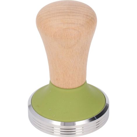 Tasseur à café pour expresso, 51 mm, en acier inoxydable, bois de hêtre, avec manche en bois, couleur verte.-AquaForge (1/5)
