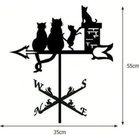 Maison pour chat Girouette en métal Support pour girouette extérieure Décoration artisanale Ferme Cour Jardin Pavillon (1/4)