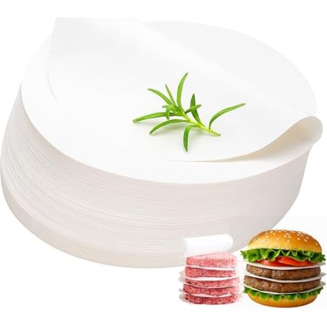 1000 pcs papier steak haché Rond 11 cm pour presse steak haché Ø 11 cm, papier sulfurisé 11cm pour presse steak haché machine steak haché (1000, 11cm) (1/4)