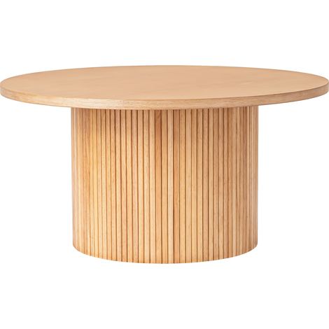 Mesa de centro redonda de madera y MDF natural HOMVRA (1/5)