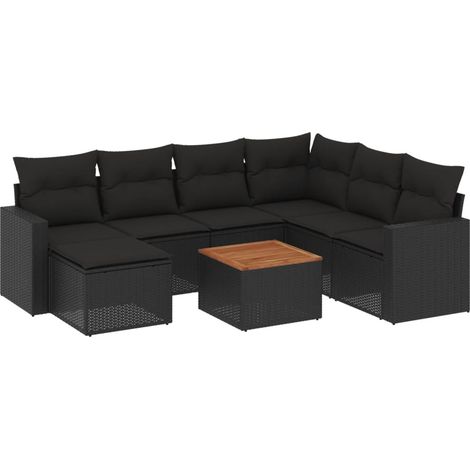 Maison Exclusive - Set de sofás de jardín 8 piezas y cojines ratá