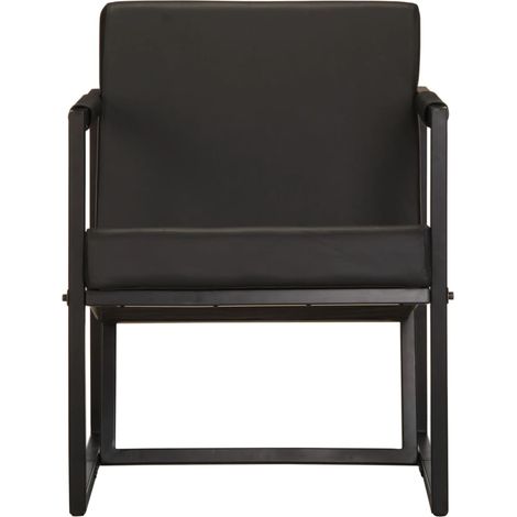 Maison Exclusive - Poltrona Nera in Vera Pelle