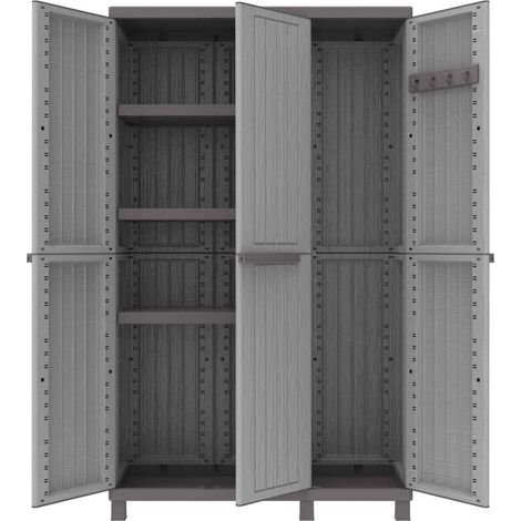 Terry armadio portascope tuttopiani Cwood in polipropilene a 3 ante effetto legno cm102X39X170H per esterno