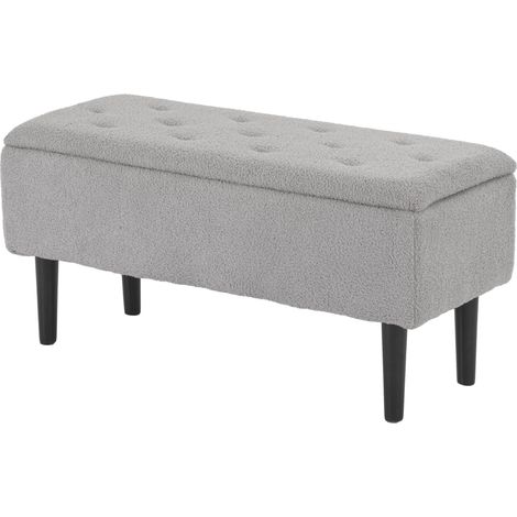 Banc coffre capitonné SOLINA gris et noir (1/5)