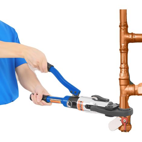 Herramienta de crimpado hidráulica manual, fuerza de crimpado de 10 toneladas, longitud de carrera de 20 mm, dimensiones 41126 cm, peso 5,5 kg, tamaños de matriz de 12 mm a 28 mm (1/4)