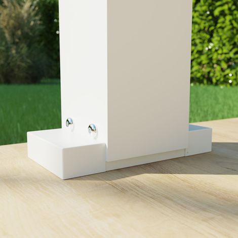 Cache Platine Aluminium Blanc Pour Pergola S et SV ORIAL Made in France (1/4)