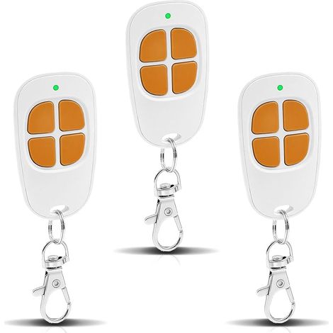 SCS Sentinel Lot de 3 télécommandes 4 canaux 433,92 MHz pour Portail et Garage, télécommande Sentinel Compatible avec AAM0085, sûre, Durable et Facile à Programmer, Orange (1/5)
