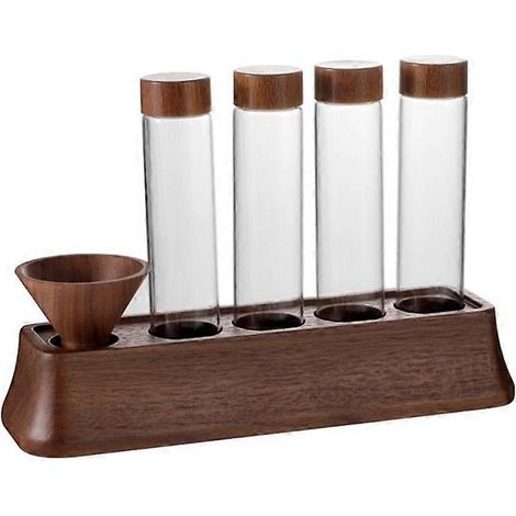 1 pièces café grain verre tube avec bois outil Bottled Tubes grain rangement bois hermétique boîtes A (1/5)