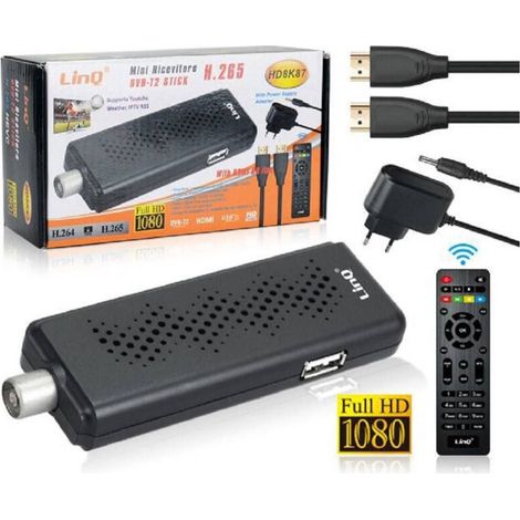 Mini Décodeur Numérique Terrestre Dvb-t2 Dongle Stick Hdmi Hevc H.265 1080p Hd8k87 (1/2)