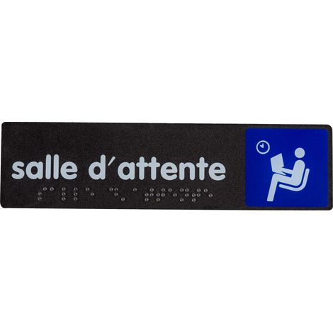 Plaque de porte Salle d'attente - Braille - 170x45mm - 4038889