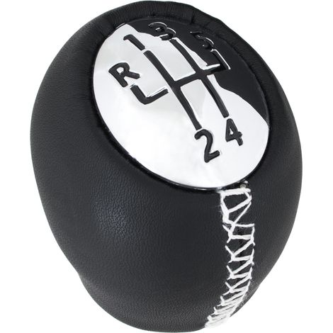 Pomo de cambio de marchas Renault Laguna II 5 VELOCIDADES CUERO NEGRO + CROMO (1/5)