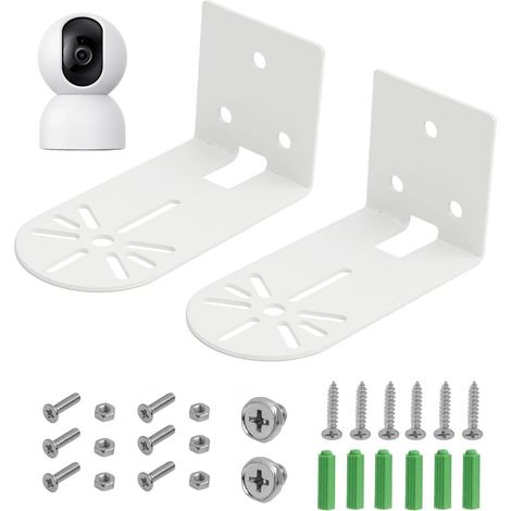 2 soportes angulares de pared para exteriores para cámaras de interior, accesorios metálicos resistentes para la instalación de cámaras de vigilancia (cámara NO incluida). (1/5)