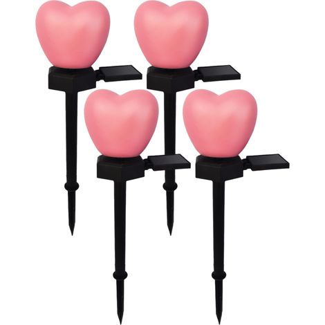 Lampes solaires LED en forme de cœur pour jardin, à piquer, blanc chaud, étanches, pour mariages et fêtes, éclairage paysager, allumage/extinction automatique, lampe décorative pour la Saint-Valentin (1/5)