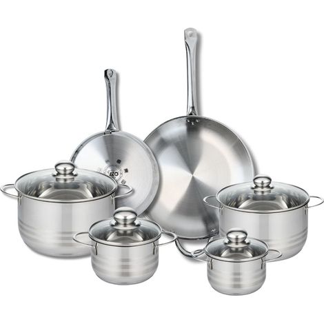 Ensemble de 2 Poêles de cuisson 24 et 32 cm et 4 faitouts 14, 16, 20 et 24 cm Elo Profi Brillant (1/5)