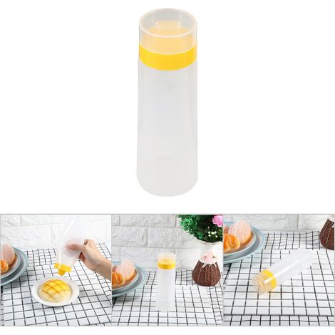 Bouteille Sauce Pressoir 4 Trous Résine Sûre pour Ketchup Confiture Mayonnaise Huile d'Olive Jaune/Rouge (1/5)