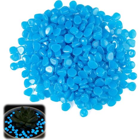 Cailloux Lumineux - 400 Pièces - Résine Bleue - Effet Phosphorescent - Aquarium Et Jardin - 1cm (1/5)