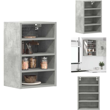 Hängeschrank Betongrau 40x29,5x60 cm Holzwerkstoff - Hängeschrank - Hängeschränke - Küchenschrank - Aufbewahrungsschrank (1/5)