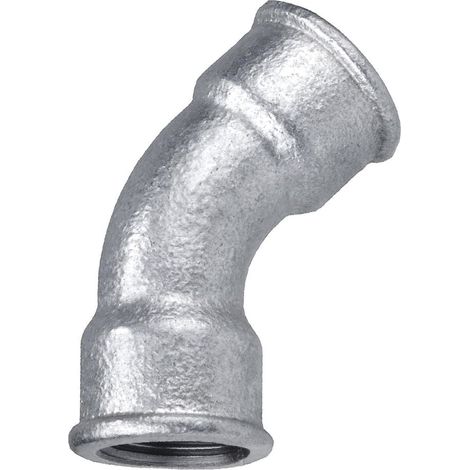 Cornat Temperguss-Bogen 45° 1/2 '' 2 Muffen verzinkt Bogen
