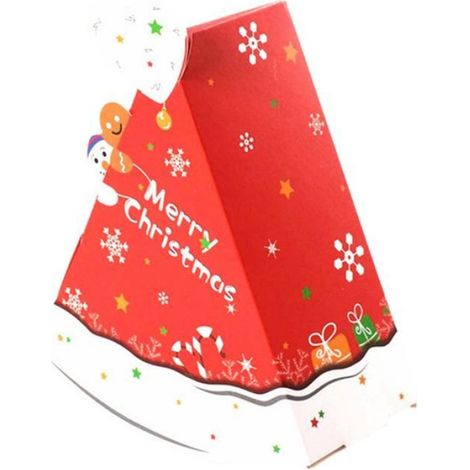 Boîte à Bonbons en Forme D'Arbre de Noël DIY Biscuit Snack Boîte D'Emballage de Cuisson Cadeau pour Enfants Rouge (1/4)