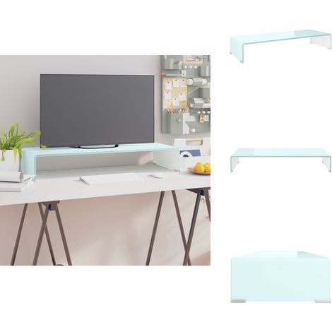 Meuble TV/Support pour moniteur 80x30x13 cm verre vert - Meubles Tv - Support Tv - Stand Tv - Meuble Ecran - Support Écran (1/5)