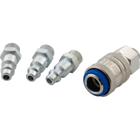 1 Jeu de couplage rapide, Inserts 6,35 mm, Coupleur universel M 1/4, Pour compresseur
